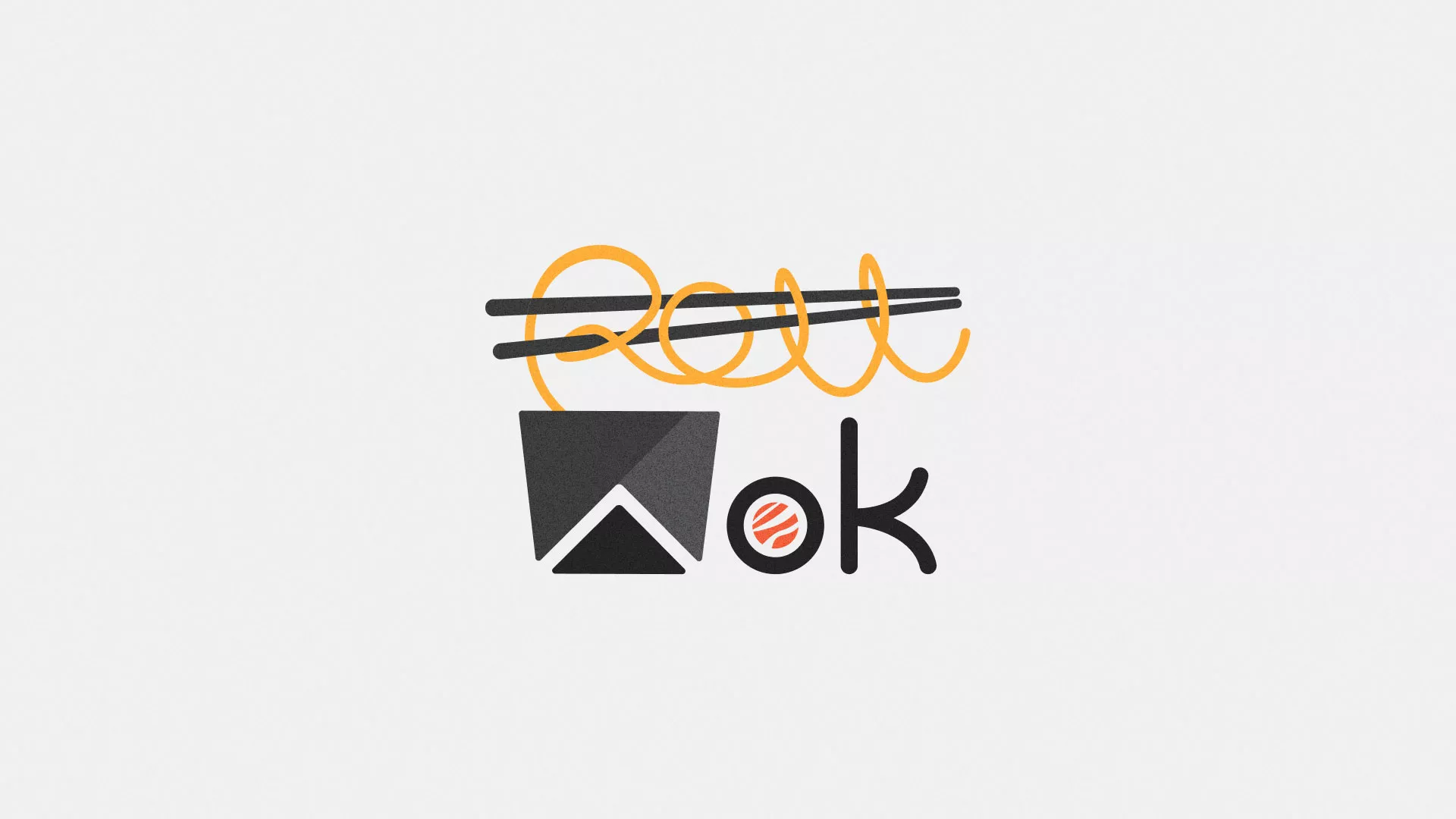 Разработка логотипа суши-бара «Roll Wok Club» в Кашине