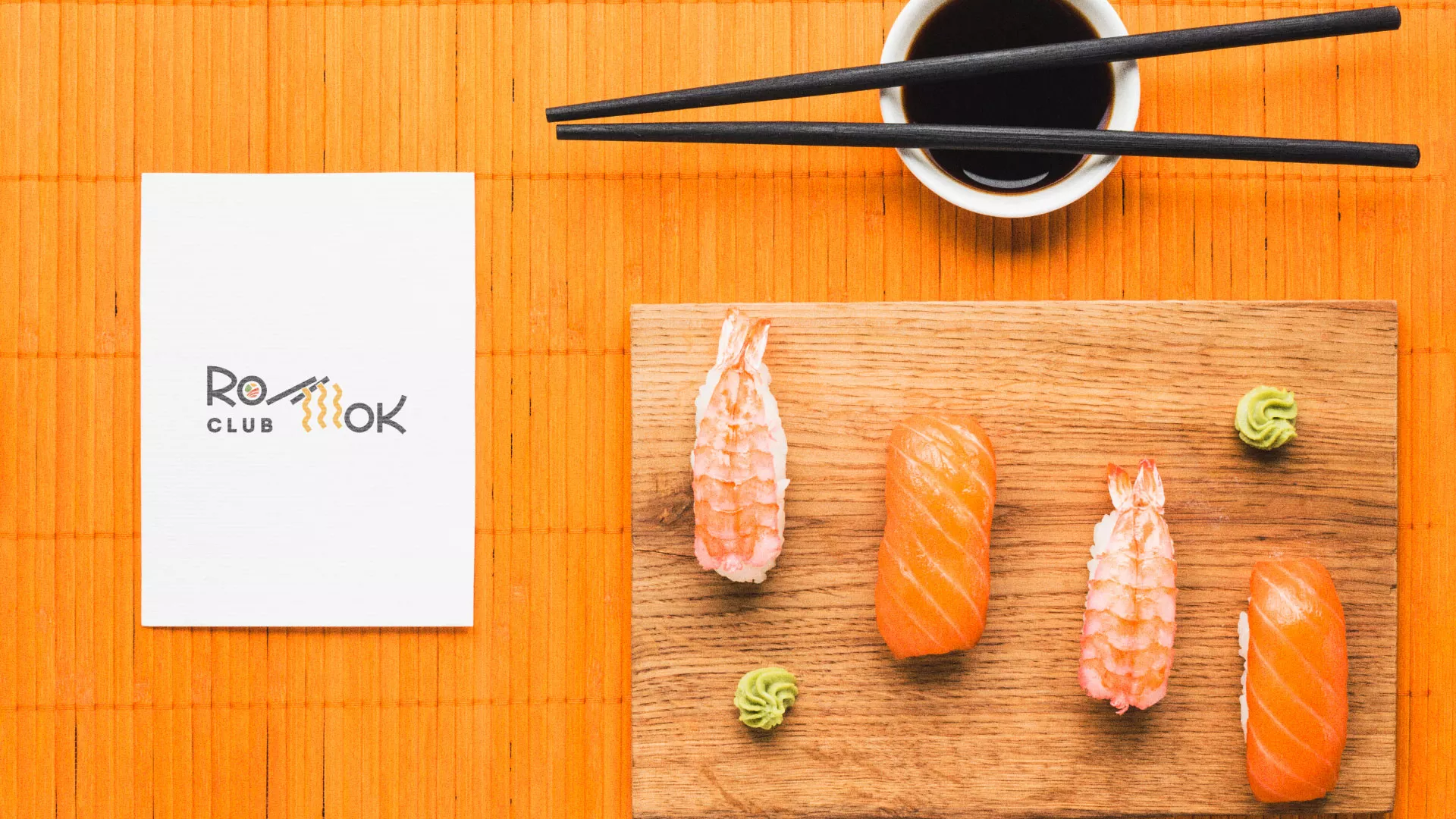 Создание логотипа суши-бара «Roll Wok Club» в Кашине